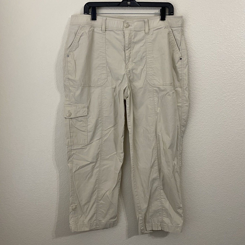 Chico's Pants Womens Size 2.5 14 Cream Lightweight Pullon